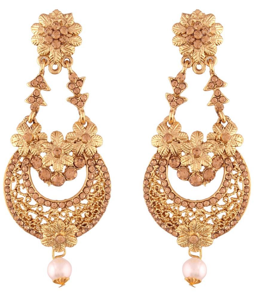     			I Jewels Gold Plated Traditional Chandelier Earrings For Women( E2601FL)