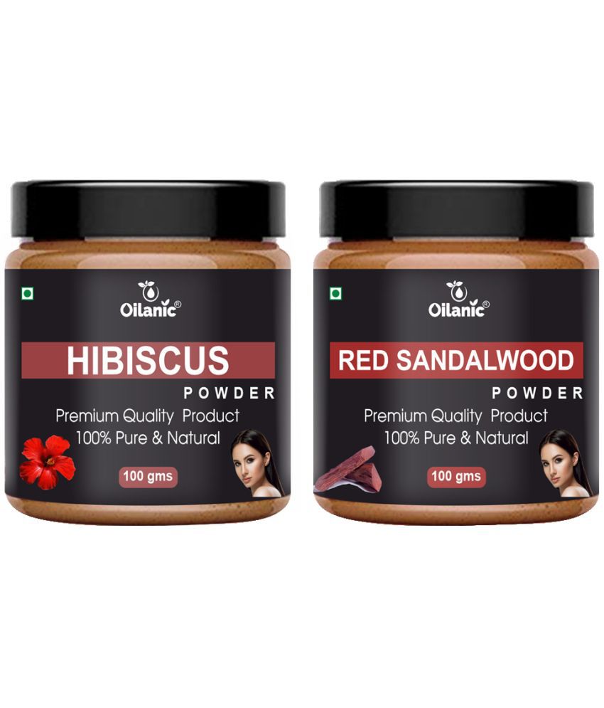     			Oilanic 100% Pure Hibiscus Powder & Red Sandalwood Powder -Skin Hair Mask 200 g Pack of 2