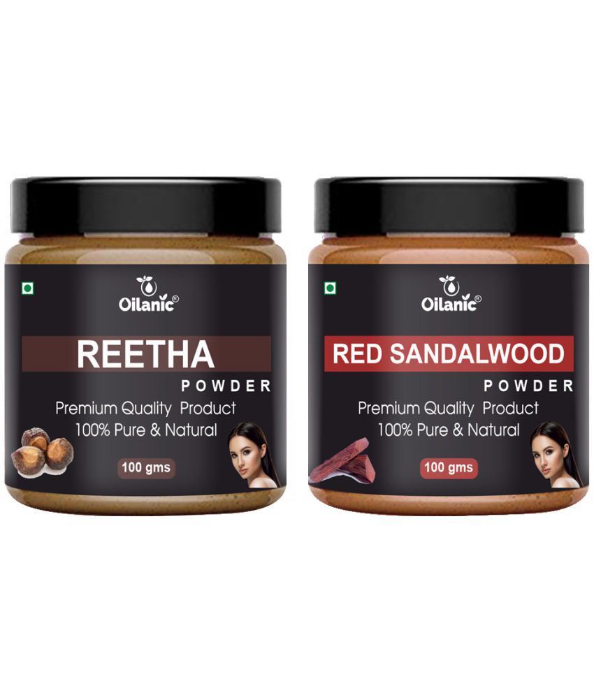     			Oilanic 100% Pure Reetha Powder & Red Sandalwood Powder -Skin Hair Mask 200 g Pack of 2