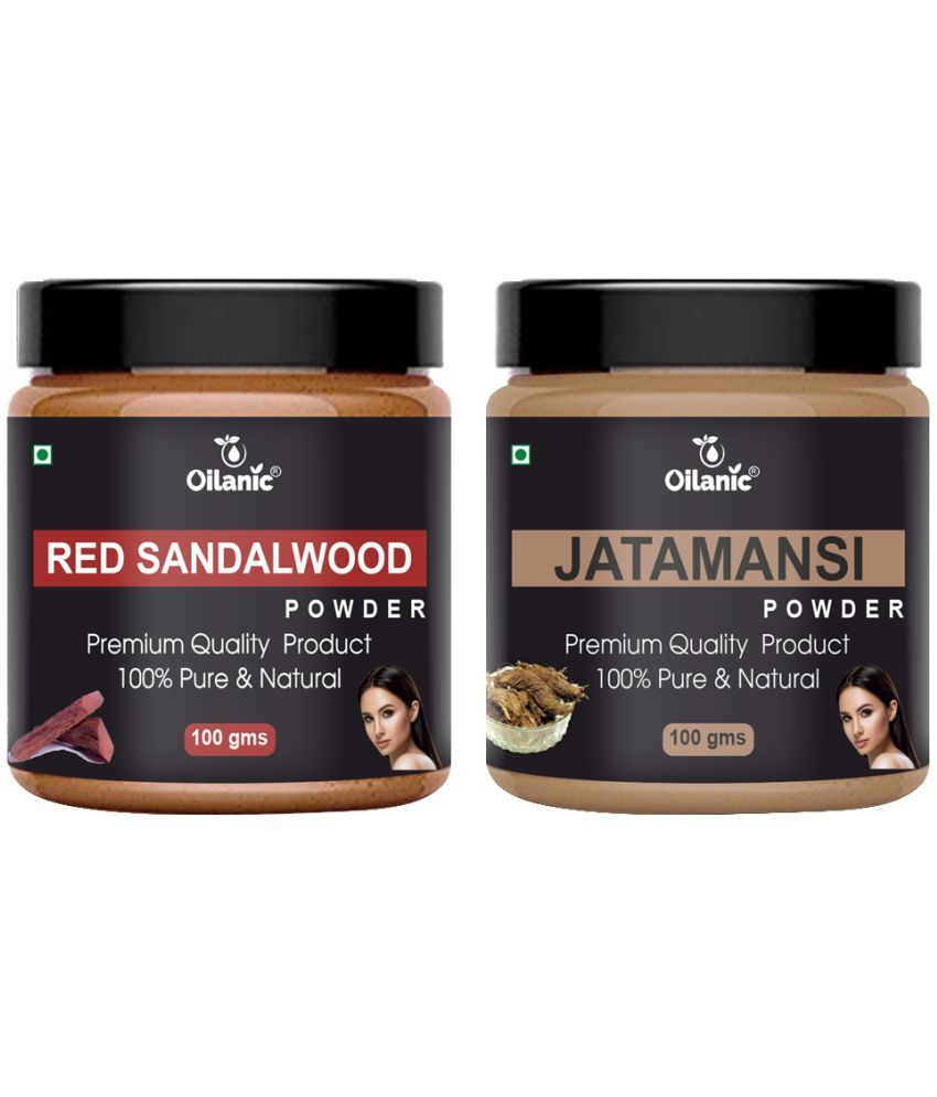     			Oilanic 100% Red Sandalwood Powder & Jatamansi Powder For Skin Hair Mask 200 g Pack of 2