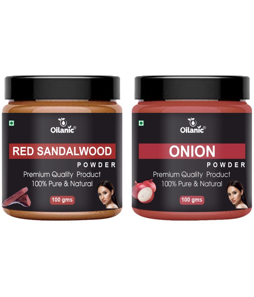     			Oilanic 100% Red Sandalwood Powder & Onion Powder For Skincare Hair Mask 200 g Pack of 2