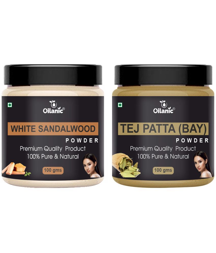     			Oilanic 100% Red Sandalwood Powder & Tej Patta Powder-Skincare Hair Mask 200 g Pack of 2