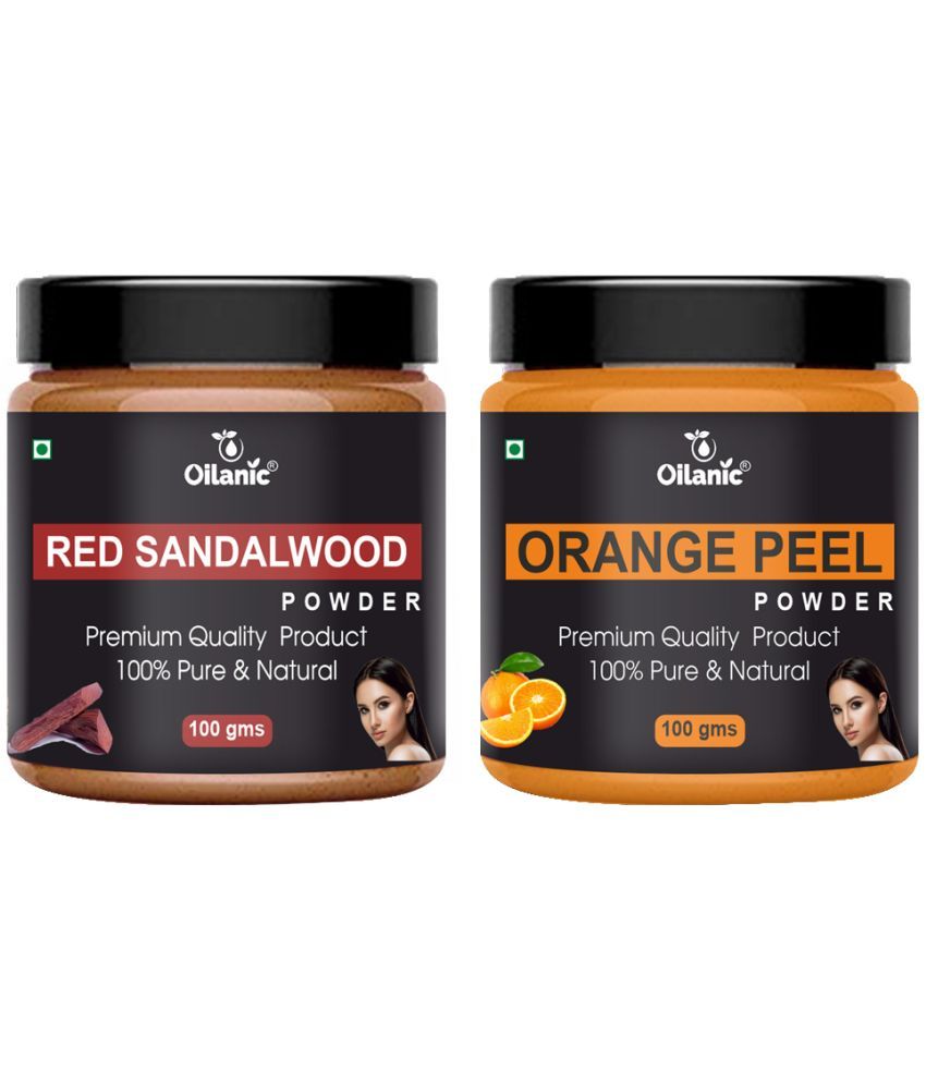     			Oilanic 100% Red Sandalwood Powder & Orange Peel Powder For Skin Hair Mask 200 g Pack of 2