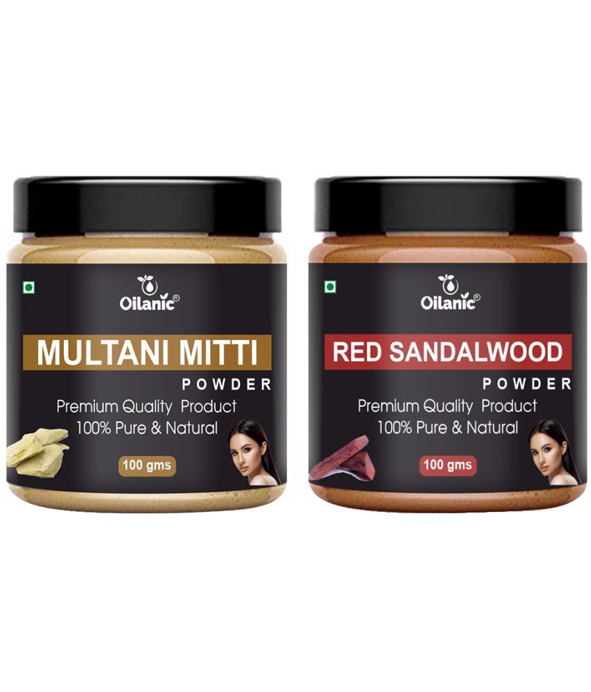     			Oilanic Pure Multani Mitti Powder & Red Sandalwood Powder -Skin Hair Mask 200 g Pack of 2