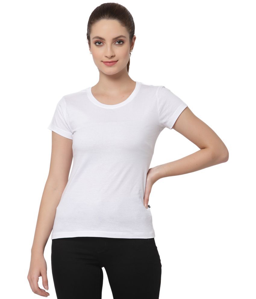     			Proteens - Cotton Blend Regular White Women's T-Shirt ( Pack of 1 )