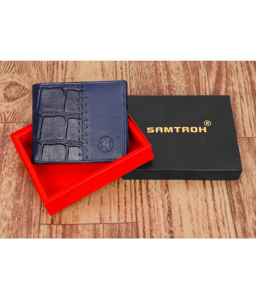     			samtroh - Leather blue Men's Regular Wallet ( Pack of 1 )