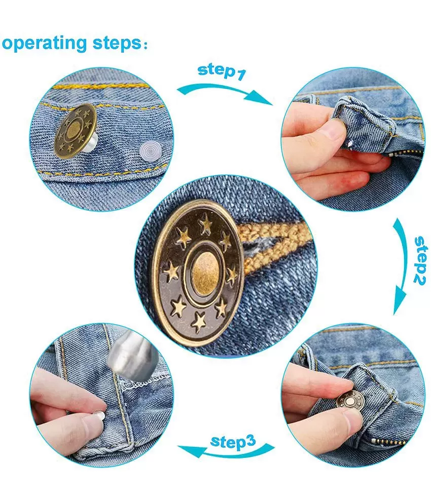2pairs Pant Waist Tightener Jeans Buttons For Loose Jeans Pants Clips For  Waist Detachable Jean Buttons Pins No Sewing Waistband Tightener | Shop Now  For Limited-time Deals | Temu