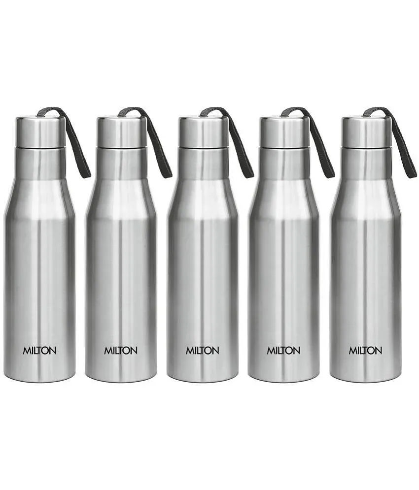 Milton Aqua 1000 Stainless Steel Water Bottle, Set of 3, 950 ml Each, Silver | Leak Proof | Office Bottle | Gym Bottle | Home | Kitchen | Hiking 