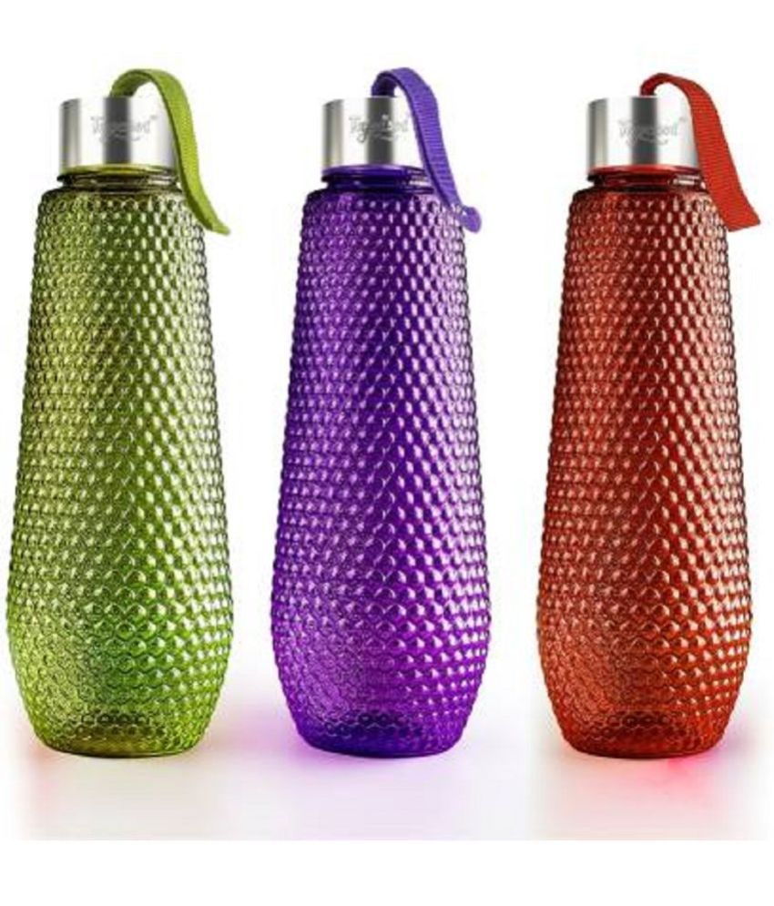 ZMS MARKETING Bubble Shape 3 Bottles Multicolour 1000 mL Plastic Water Bottle set of 3