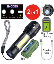 Premier Lights  LED  100 Meter Full Metal Body Rechargeable Torch Light Flashlight Torch - Pack of 1