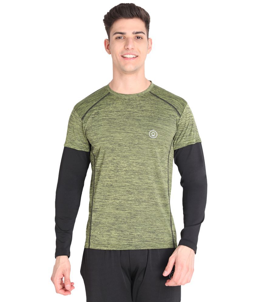     			Chkokko - Polyester Regular Fit Olive Green Men's Sports T-Shirt ( Single Pack )
