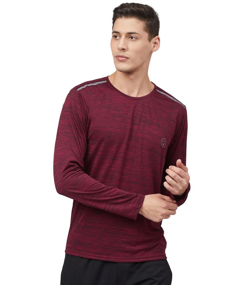     			Chkokko - Polyester Regular Fit Wine Men's Sports T-Shirt ( Single Pack )