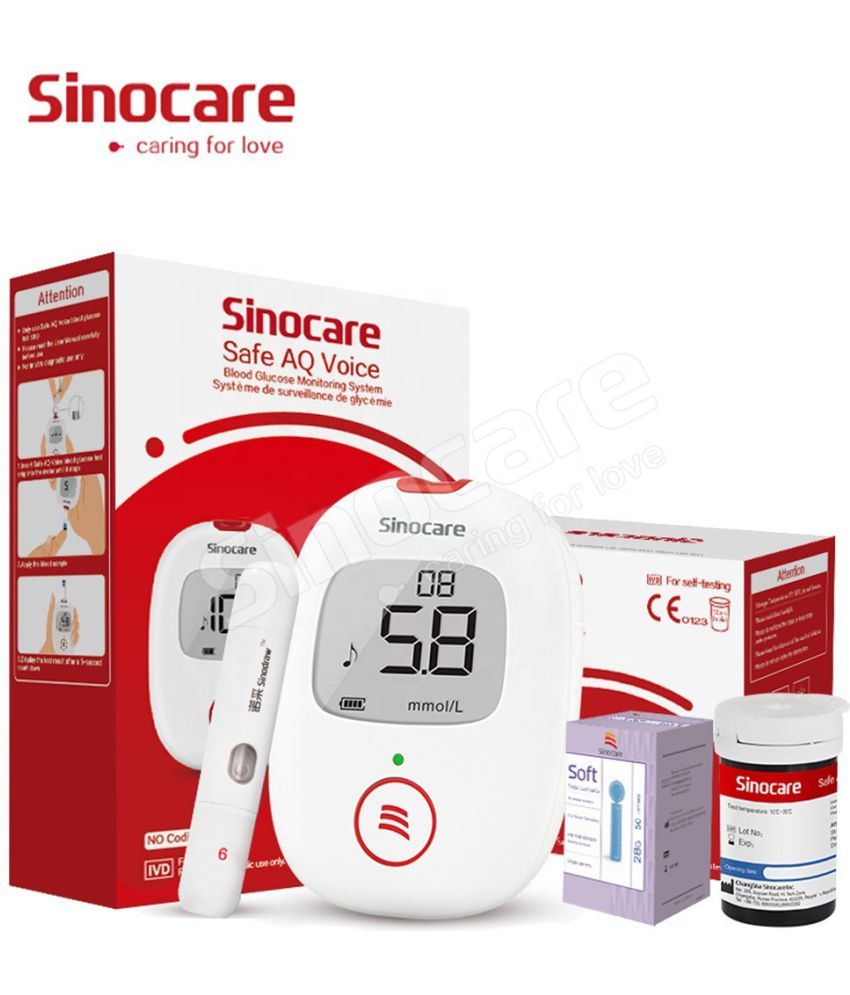     			SINOCARE SAFE AQ METER WITH 50 STRIPS(VOICE SUPPORT)