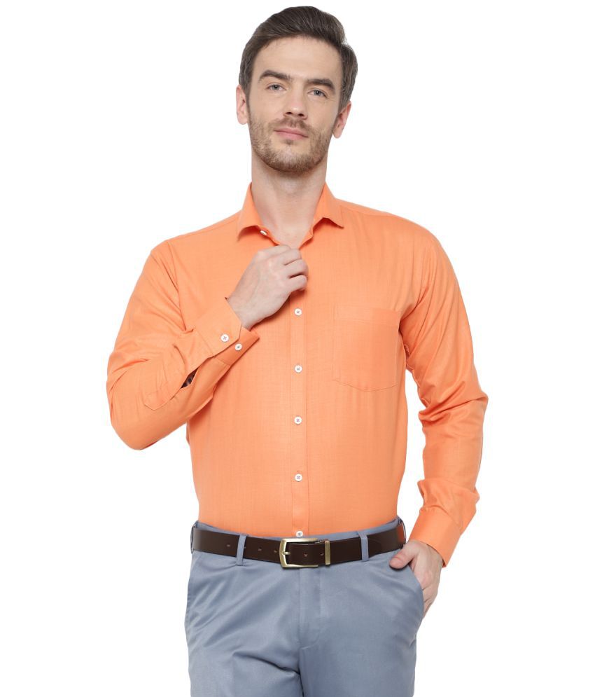     			SREY - Cotton Blend Slim Fit Orange Men's Casual Shirt ( Pack of 1 )