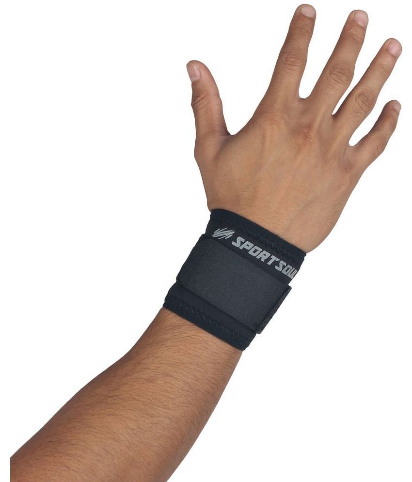     			SportSoul Wrist Support (Free Size, Black) - 1 Piece