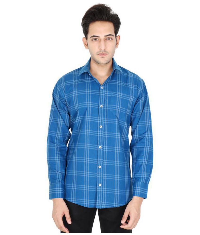     			YHA - 100% Cotton Regular Fit Blue Men's Casual Shirt ( Pack of 1 )