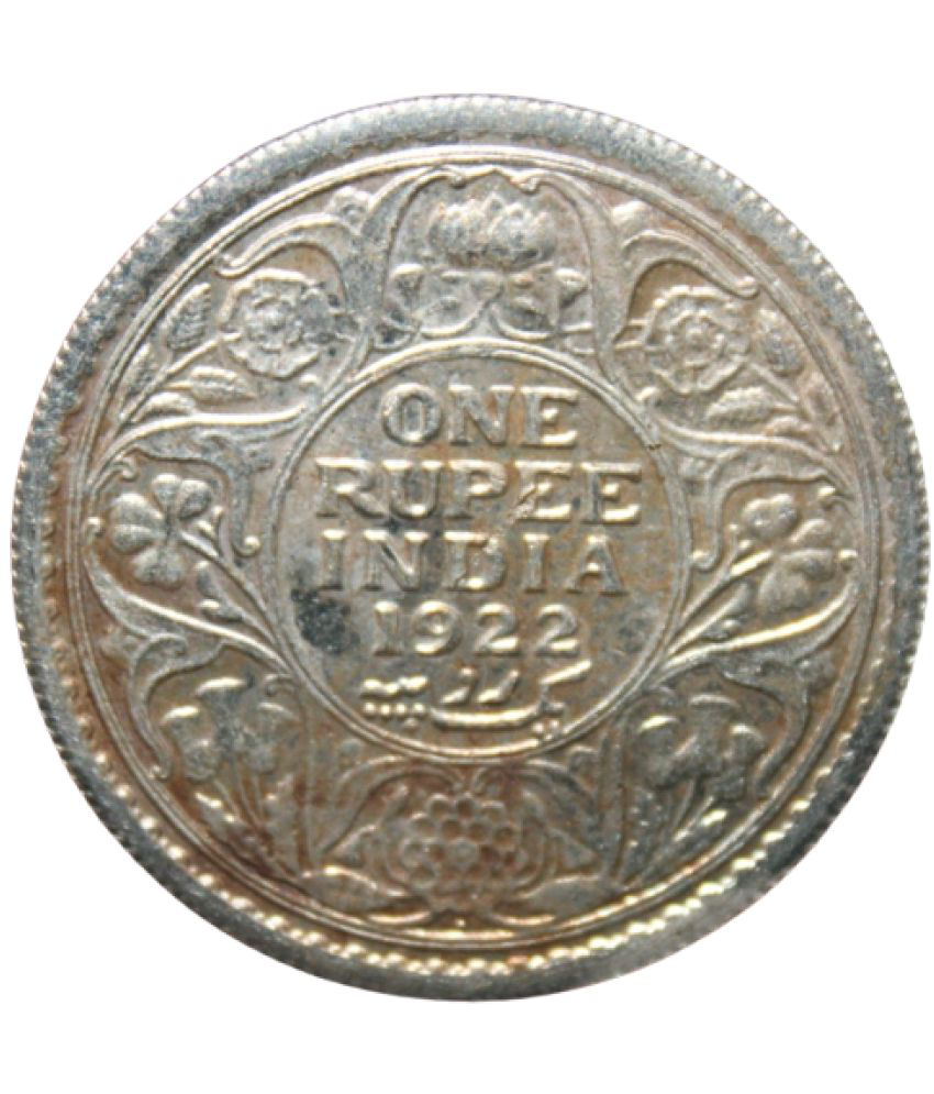     			1 Rupee (1922) "George V King Emperor" British India Small, Old and Rare Coin (Only for Collection Purpose)