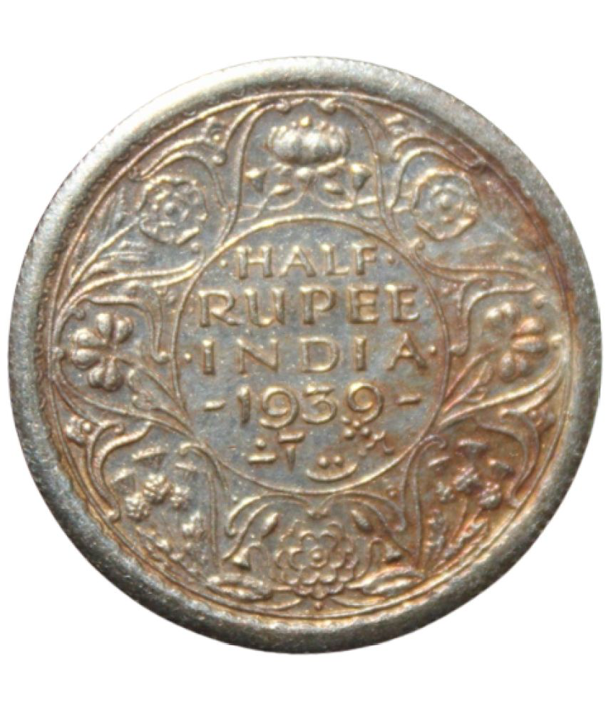     			Half Rupee (1939) "George VI King Emperor" British India Small, Old and Rare Coin (Only For Collection Purpose)