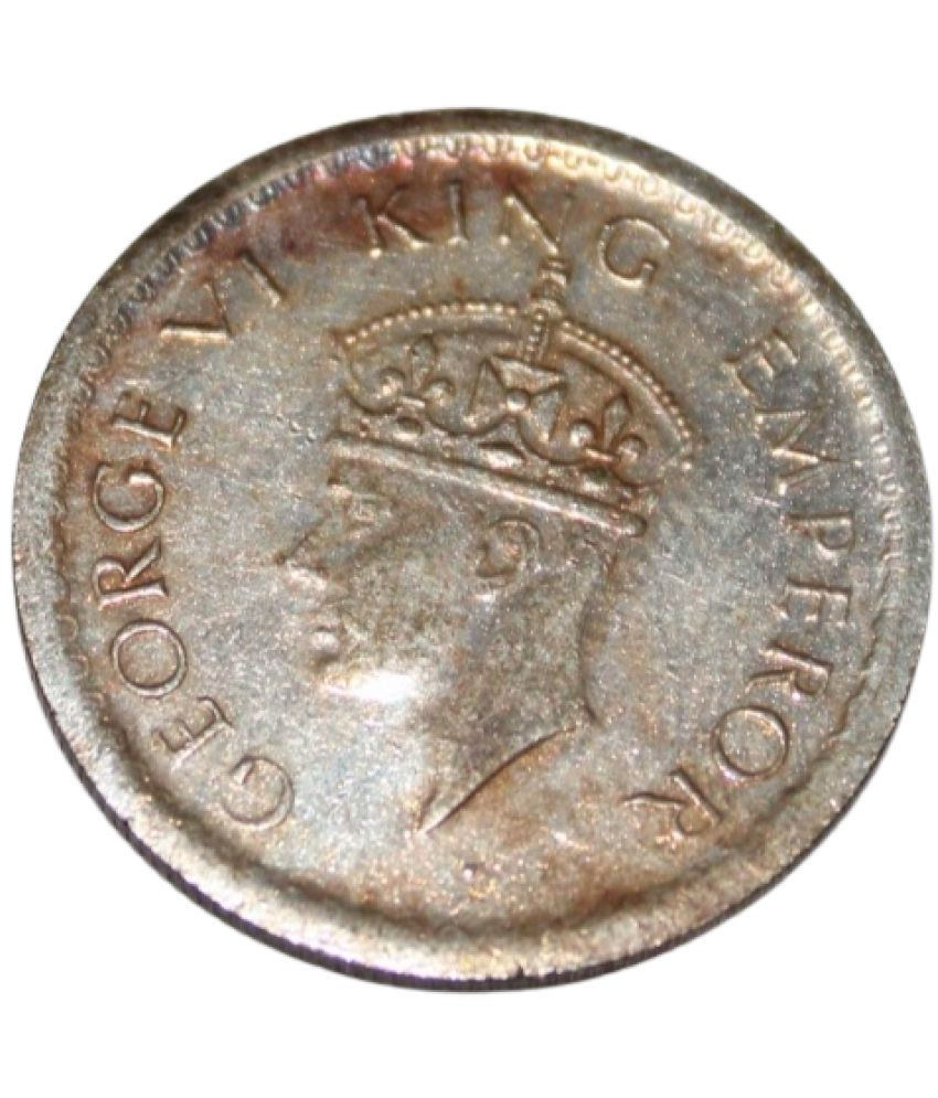     			King George VI - Half Rupee 1939 - British India Rare Collectible old Rare silverplated Coin
