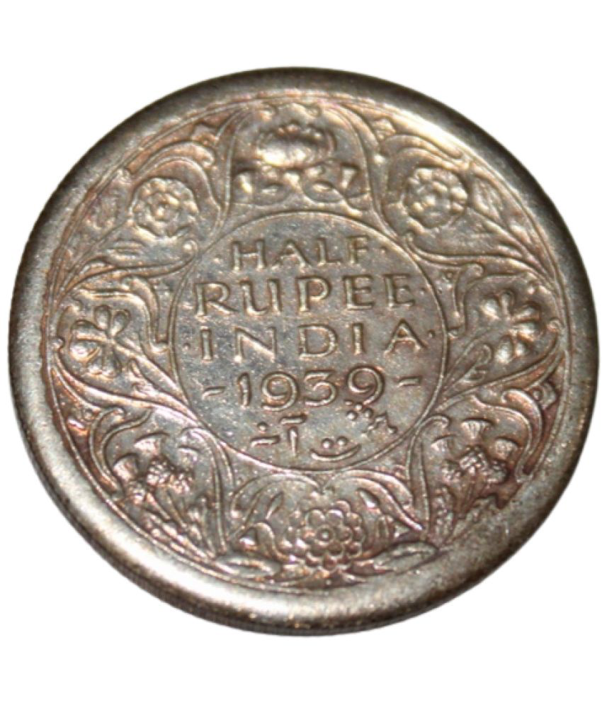     			King George VI - Half Rupee 1939 - British India Rare Collectible old Rare Coin