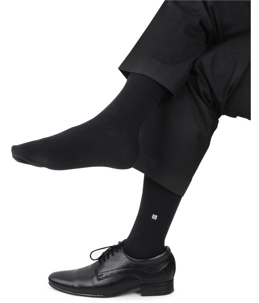     			Bonjour - Cotton Blend Black Men's Full Length Socks ( Pack of 1 )