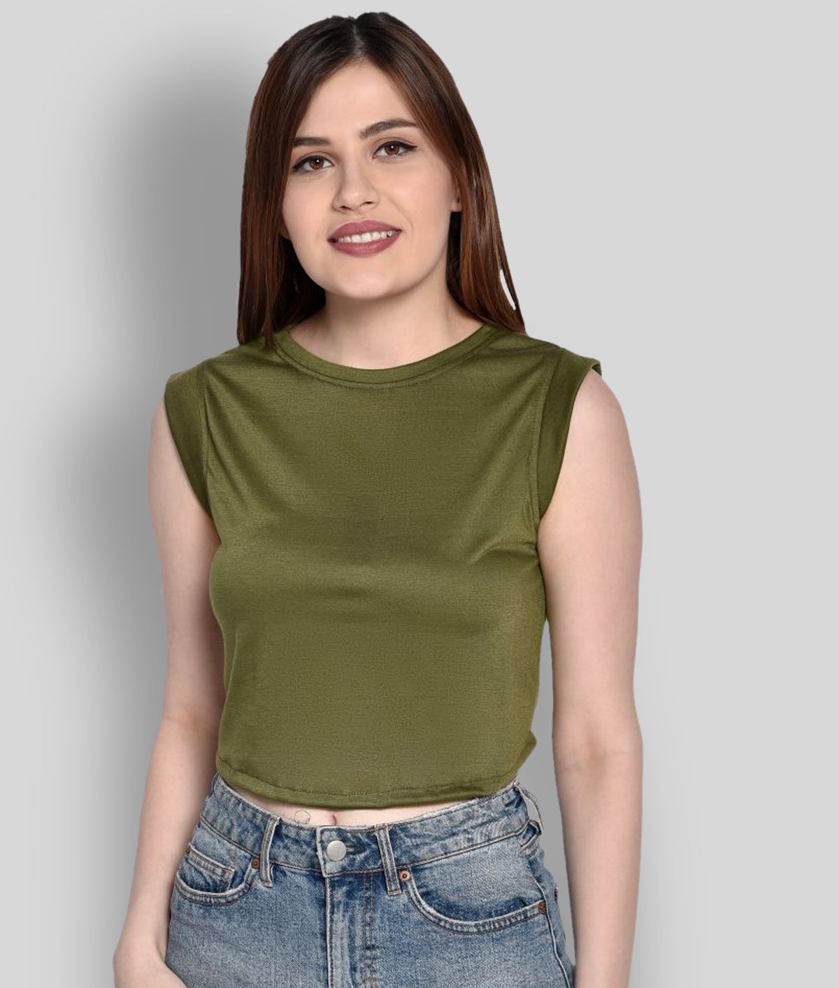     			Chimpaaanzee - Green Viscose Women's Crop Top ( Pack of 1 )