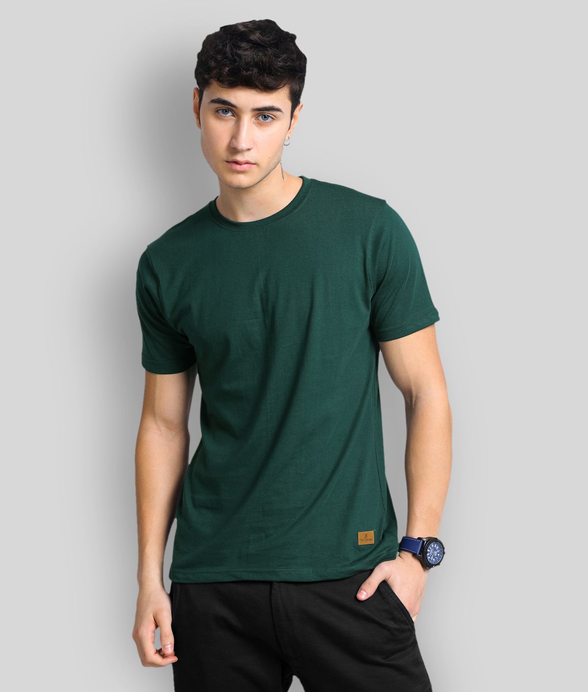     			Paul Street - Olive Green Cotton Blend Slim Fit Men's T-Shirt ( Pack of 1 )