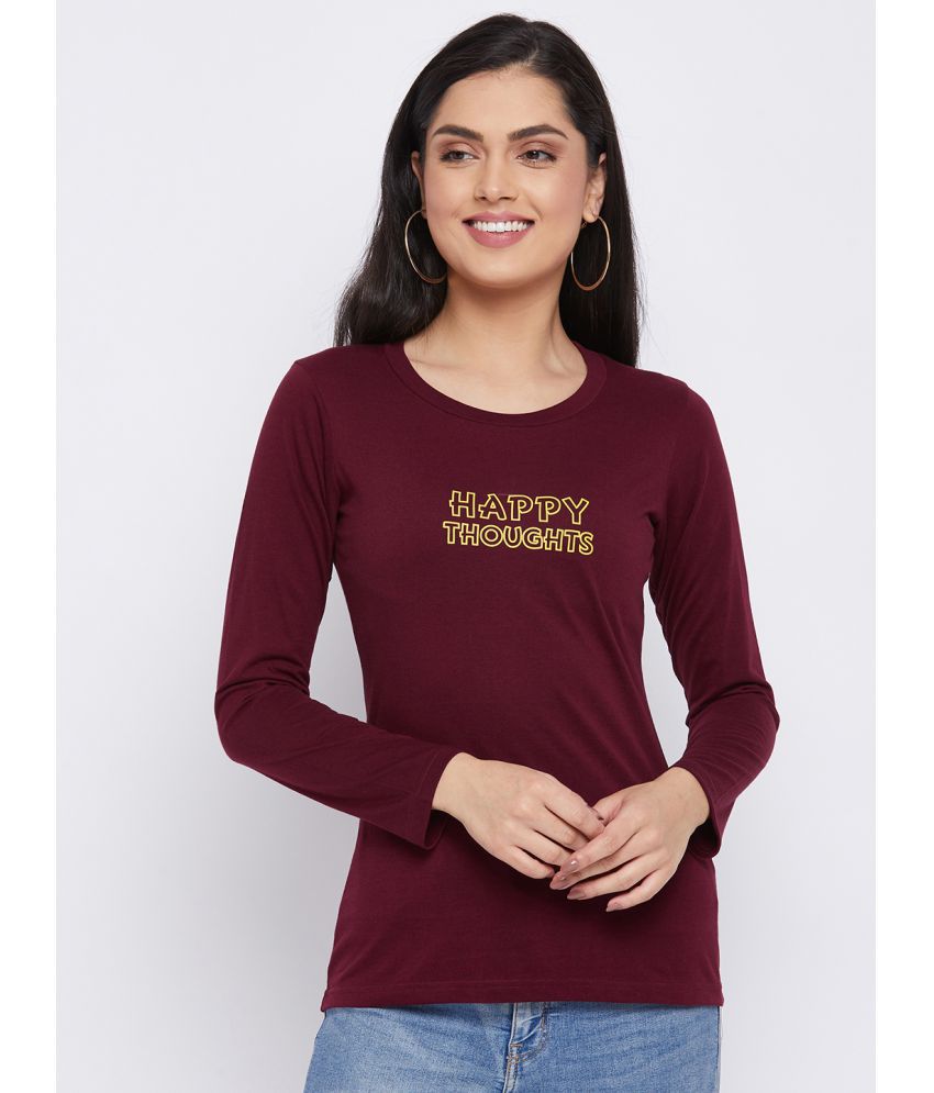 The Million Club - Polyester Regular Burgundy Women's T-Shirt ( Pack of 1 )