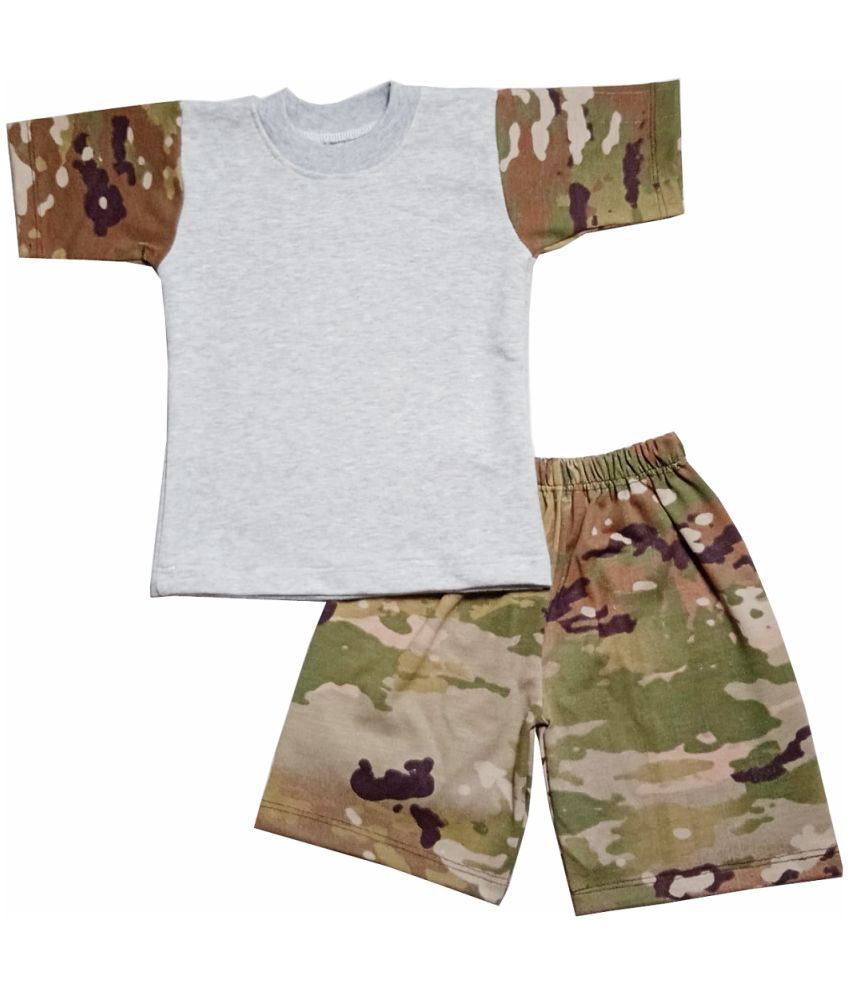     			harshvardhanmart.com 100% Cotton Gray Top & Shorts For Baby Boy ( Pack of 2 )