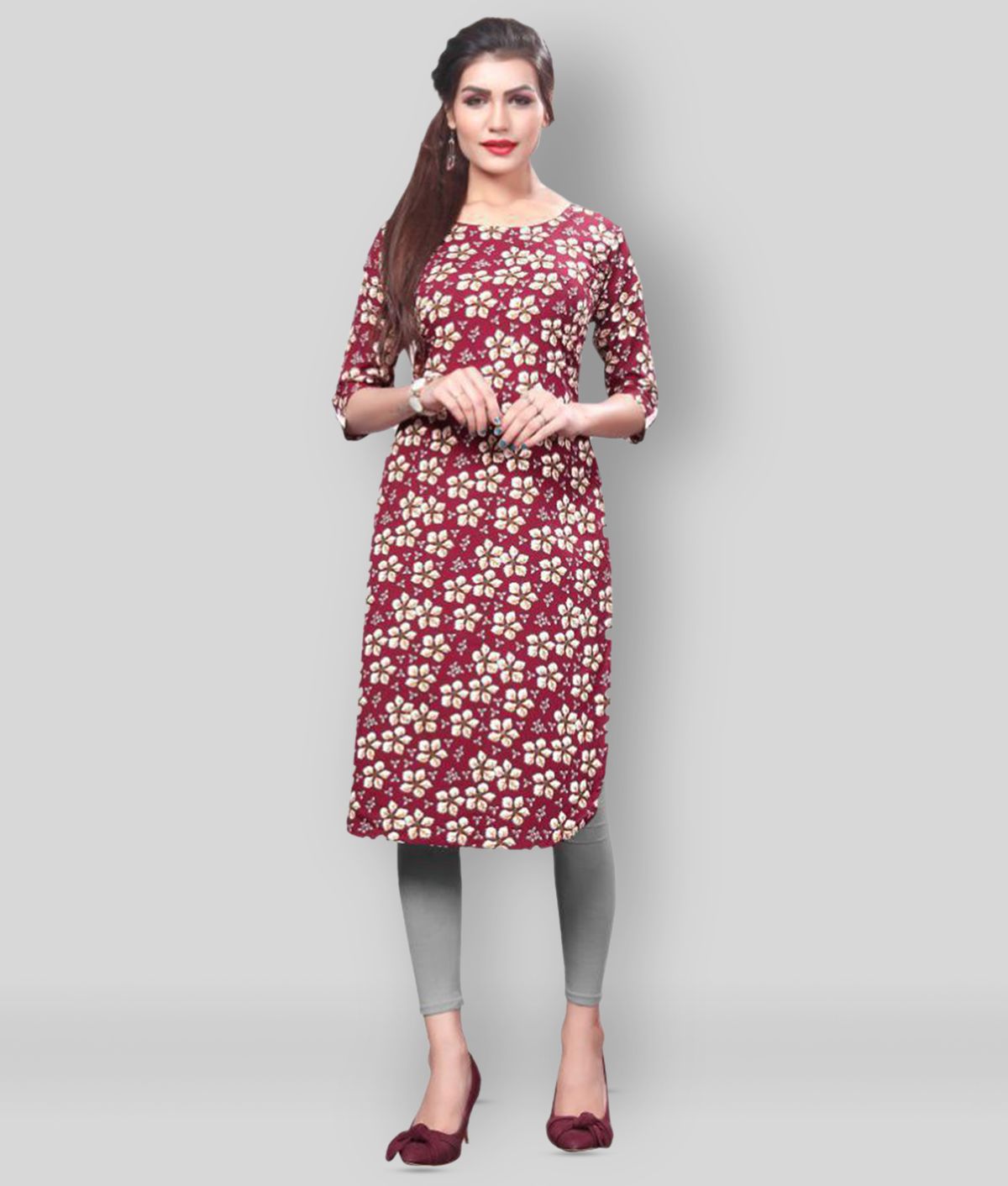     			HivaTrendz - Multicolor Crepe Women's Straight Kurti ( Pack of 1 )