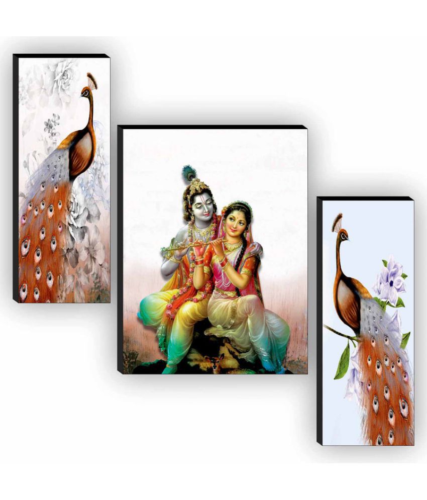     			Saf radha krishna with couple peacock modern art MDF Painting Without Frame