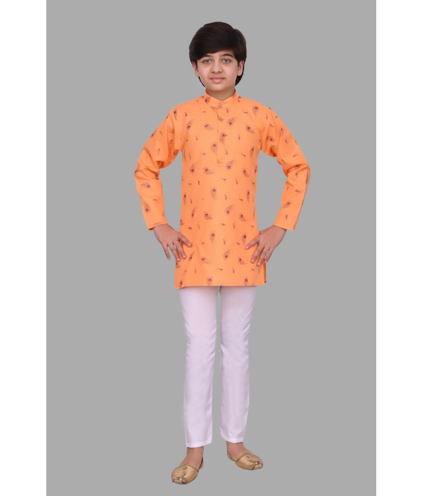     			Joley Poley Ethnic Wear Printed Cotton Kurta & Pyjama for Kids and Boys