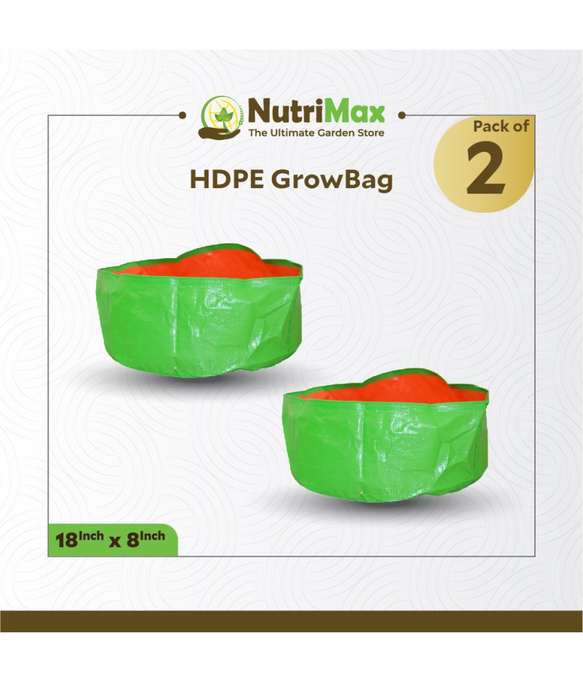     			Nutrimax 200 GSM HDPE Grow Bags 18 inch x 8 inch Pack of 2 Outdoor Plant Bag