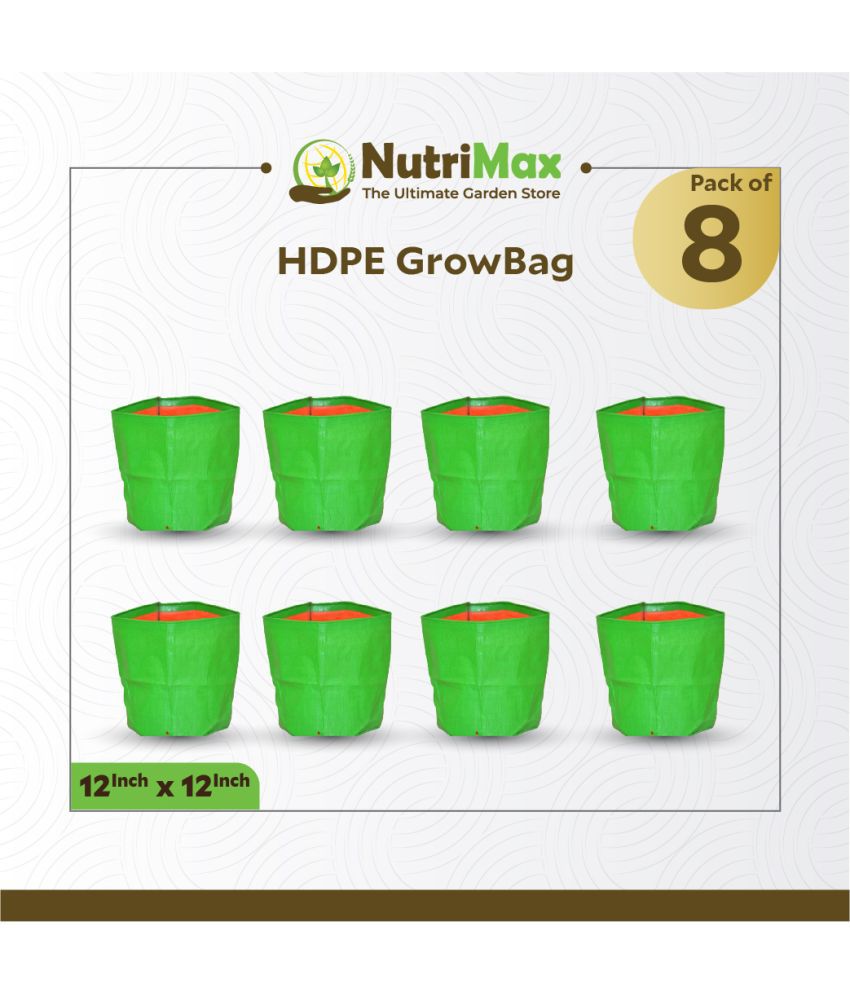     			Nutrimax HDPE 200 GSM 12 inch x 12 inch Pack of 8 Outdoor Plant Bag