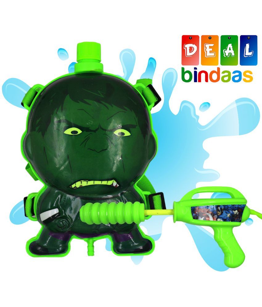     			DealBindaas Hulk Little Boy Tank Holi Water Gun Toy Pichkari Pump Tank with High Pressure & Back Pack | Holi Pichkari For Kids | Pichkaaree | 3-6 Yrs