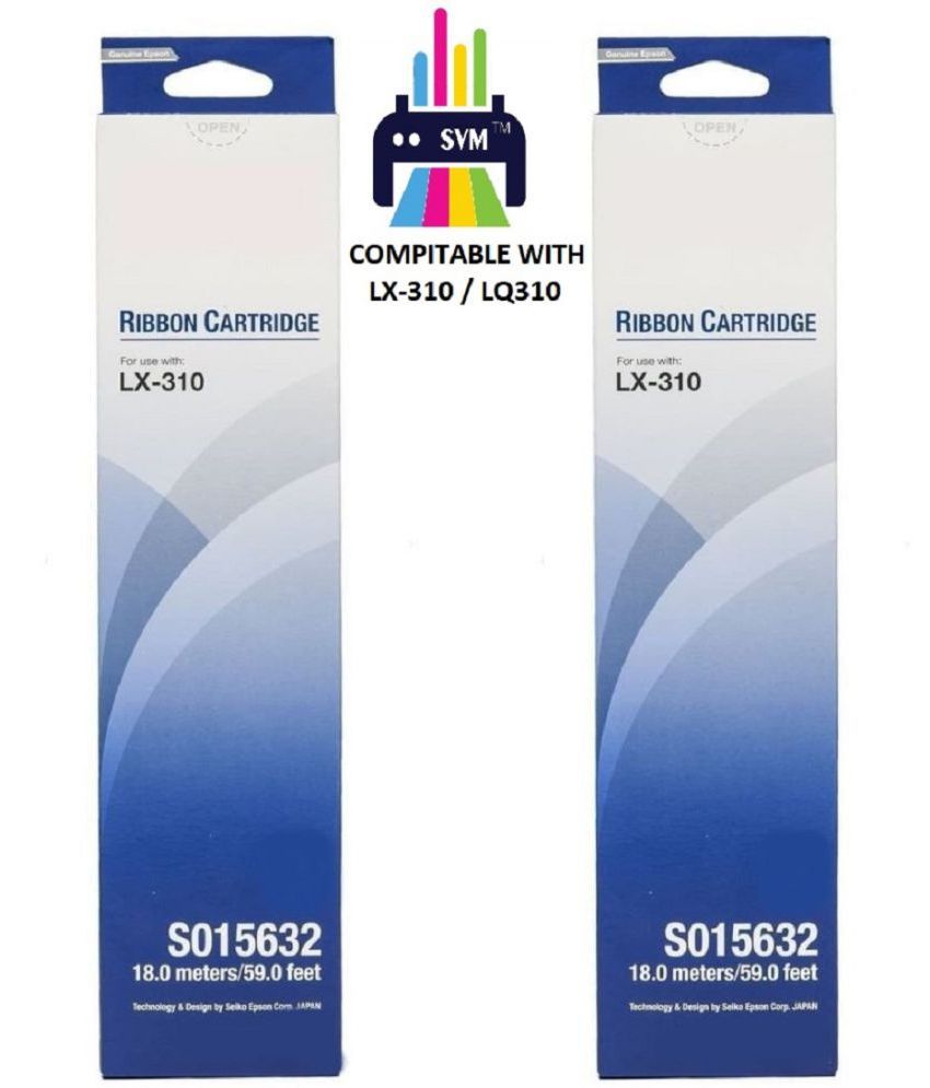 SVM Pack of 2 Ribbons for LX-310 RIBBON CARTRIDGE / LX310 RIBBON CARTRIDGE
