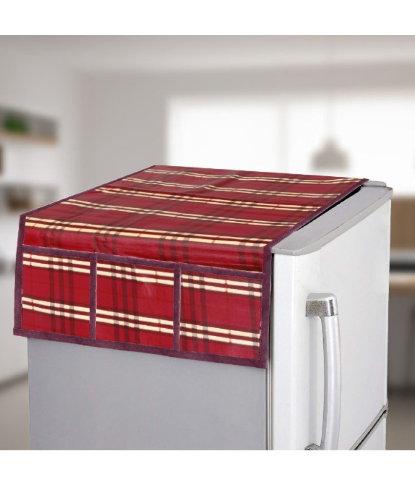     			E-Retailer Single PVC Maroon Fridge Top Cover