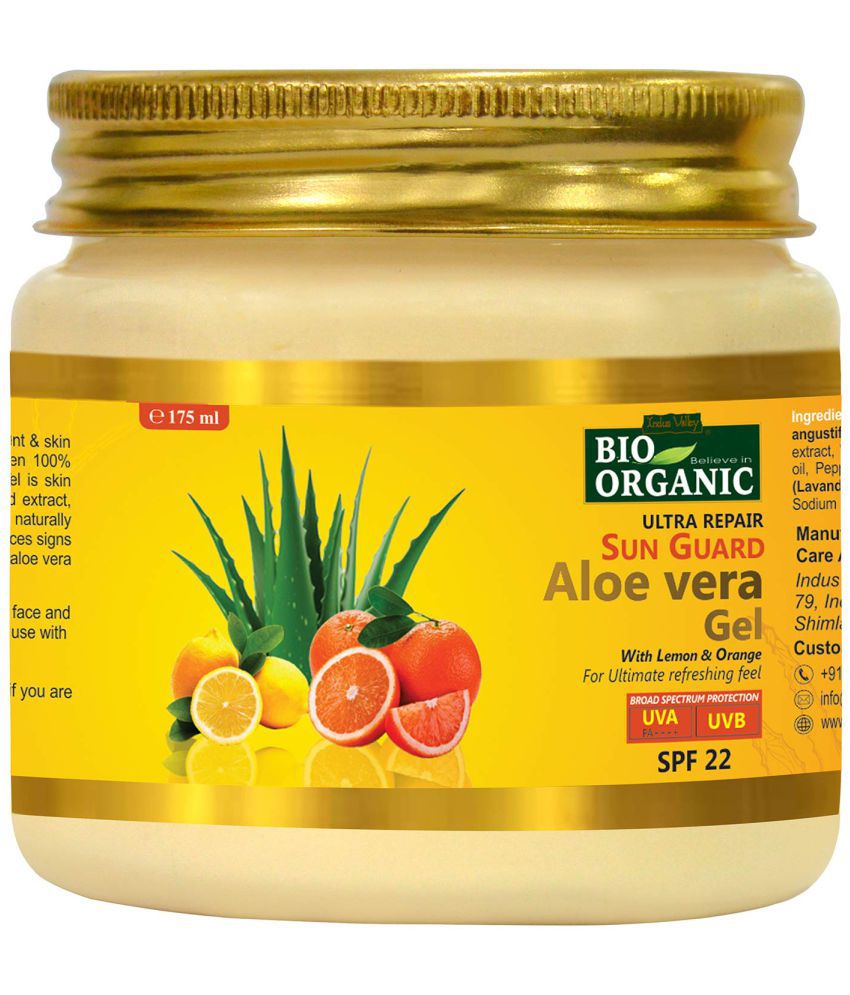 Indus Valley Bio Organic Sun Guard Aloe Vera Gel With Lemon & Orange-SPF 22 175ml