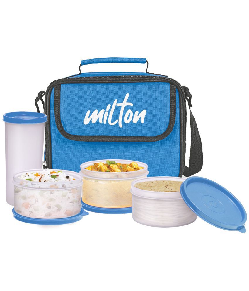     			Milton New Meal Combi Lunch Box, 3 Containers and 1 Tumbler, Cyan