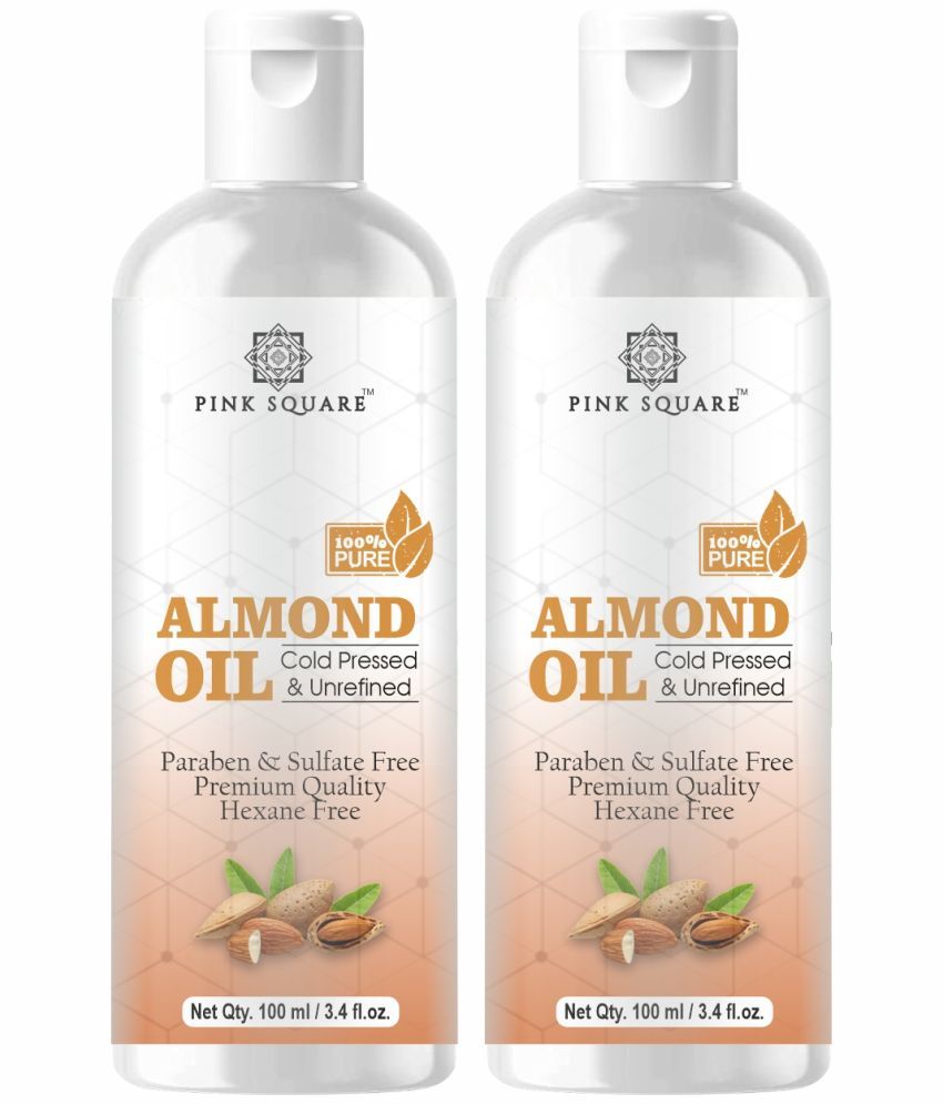     			pink square 100% Cold Pressed Almond Oil For Hair Growth 200 mL Pack of 2