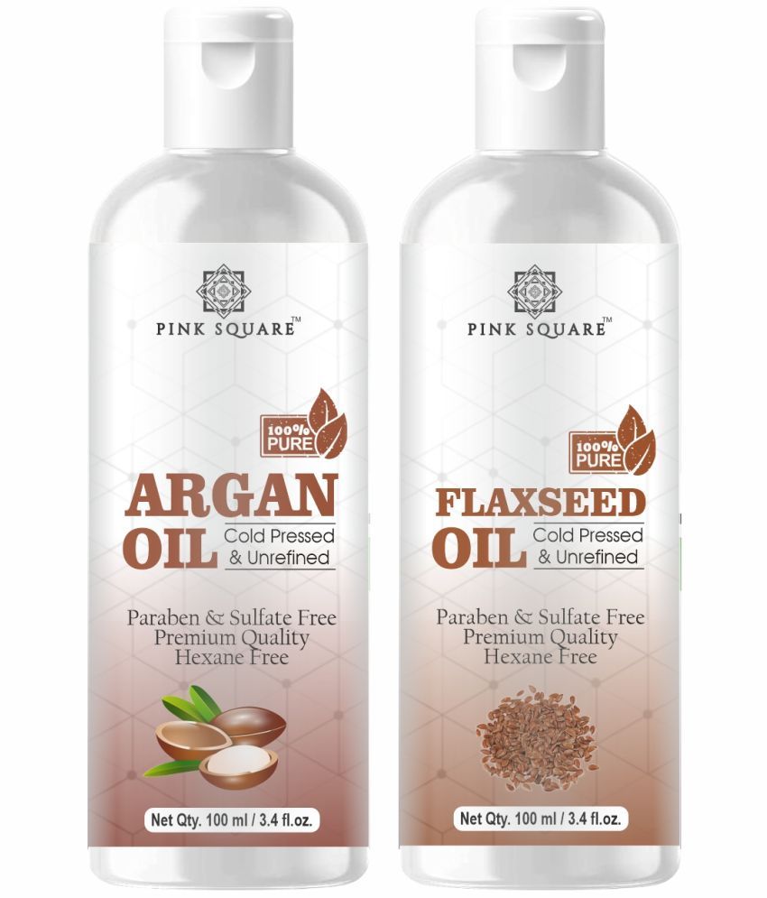     			pink square 100% Cold Pressed Argan Oil and Flaxseed Oil 200 mL Pack of 2