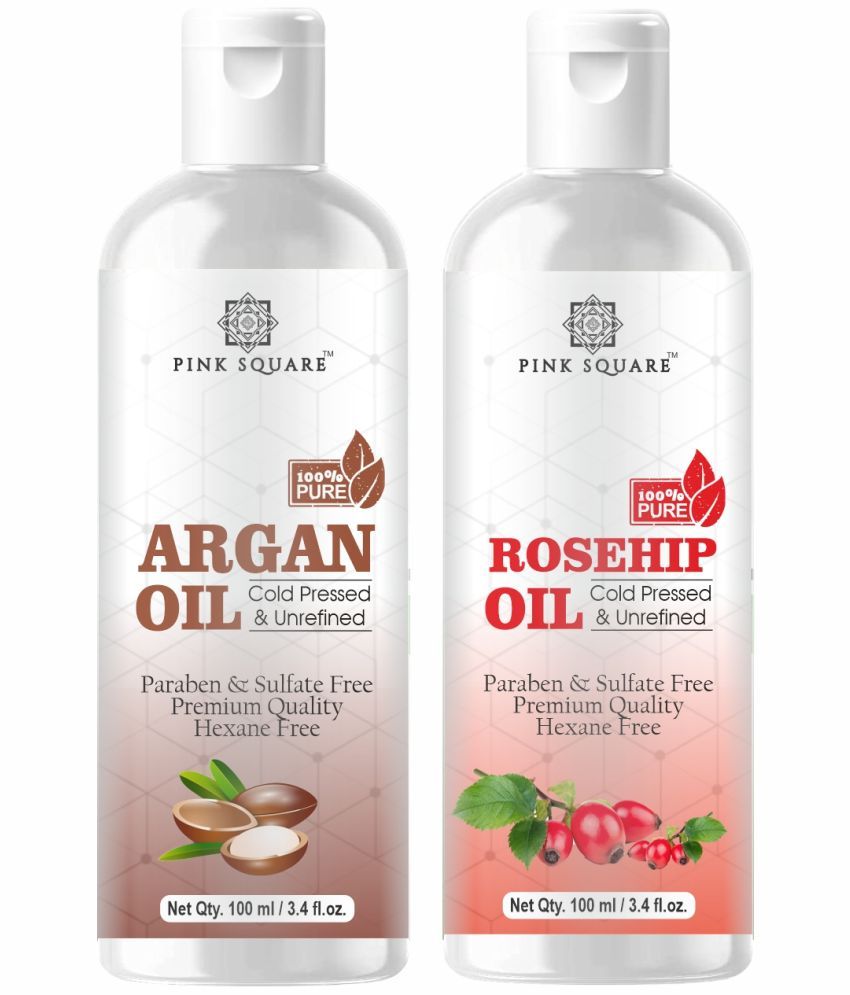     			pink square 100% Cold Pressed Argan Oil and Rosehip Oil 200 mL Pack of 2