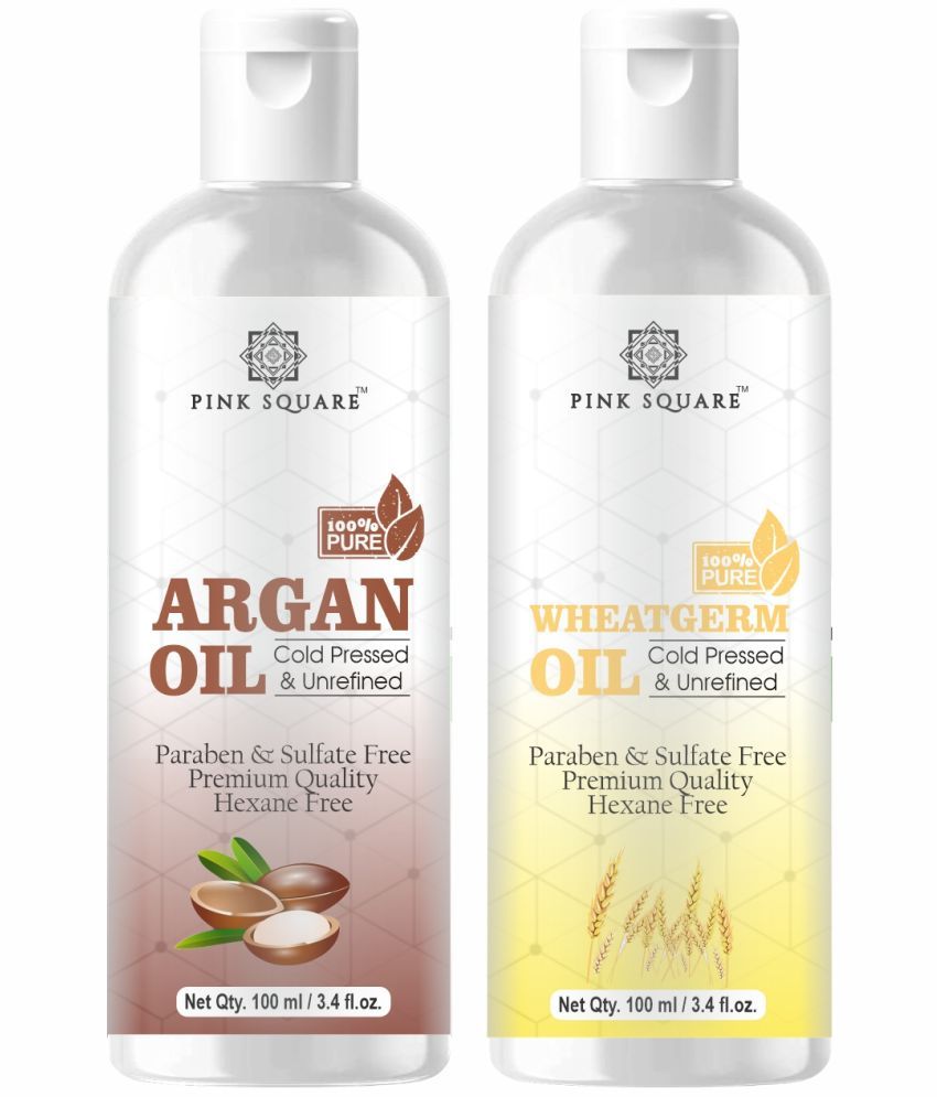     			pink square 100% Cold Pressed Argan Oil and Wheatgerm Oil 200 mL Pack of 2