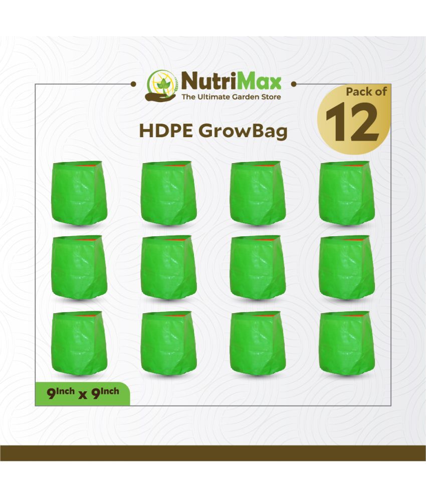     			Nutrimax HDPE 200 GSM 9 inch x 9 inch Pack of 12 Outdoor Plant Bag