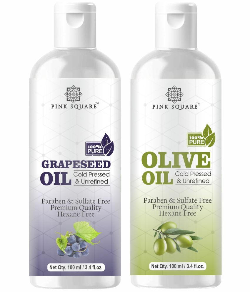     			pink square 100% Cold Pressed Grapeseed Oil and Olive Oil 200 mL Pack of 2