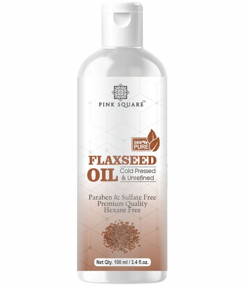     			pink square 100% Cold Pressed Pure Flaxseed Oil For Hair Growth 100 mL