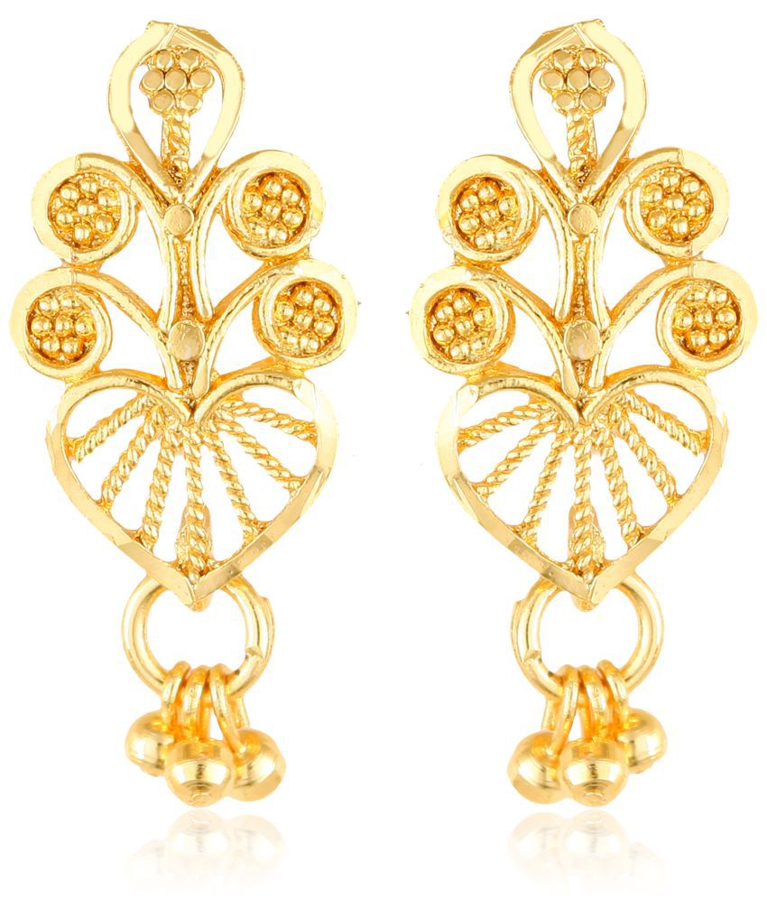     			Vighnaharta Trendy Glittering Gold Plated Screw back alloy dangler studs Earring for Women and Girls   [VFJ1633ERG ]
