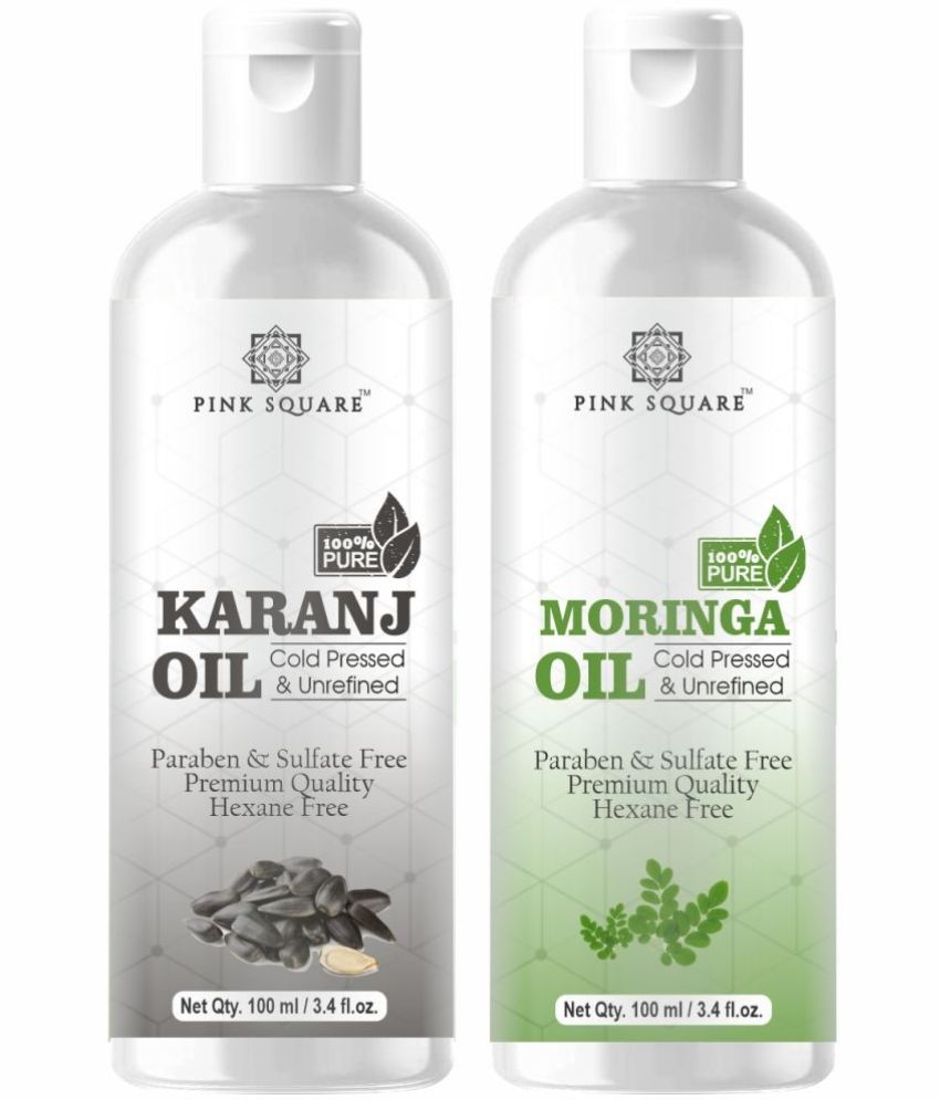     			pink square 100% Cold Pressed Karanj Oil and Moringa Oil 200 mL Pack of 2