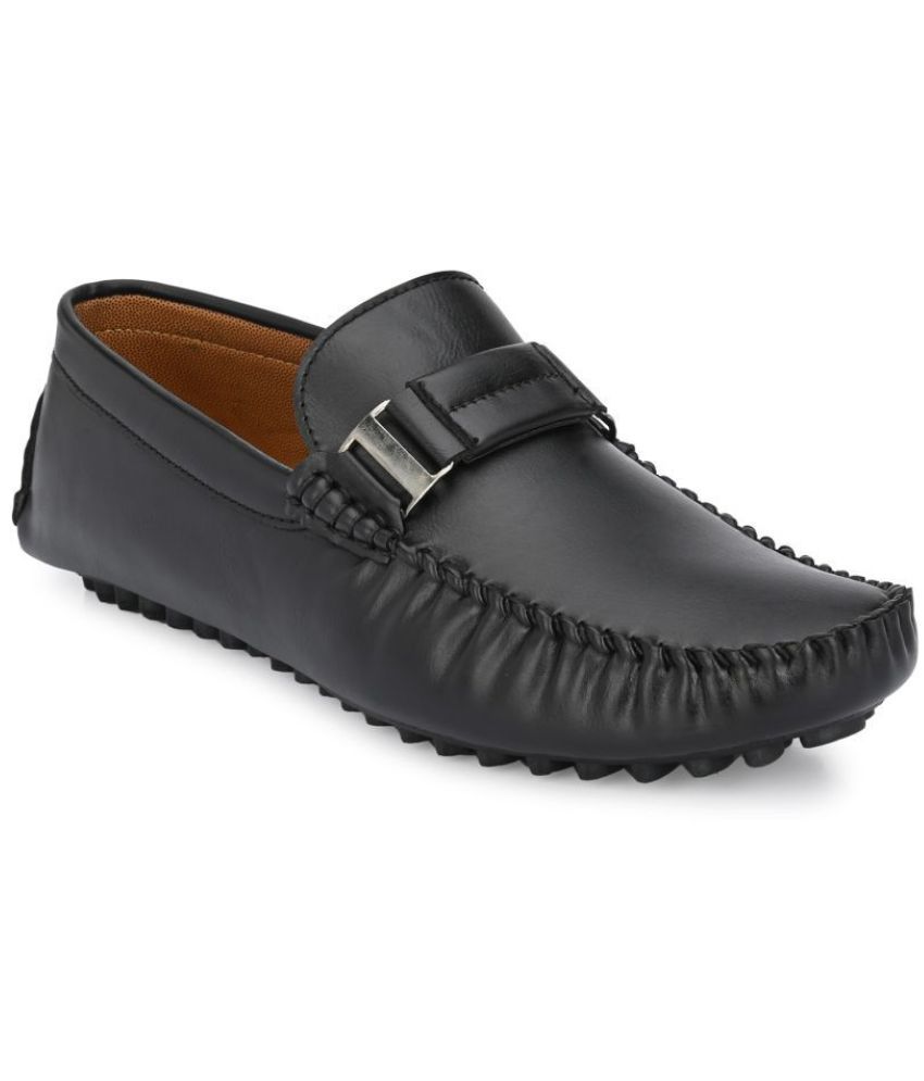     			Prolific Artificial Leather Black Formal Loafers