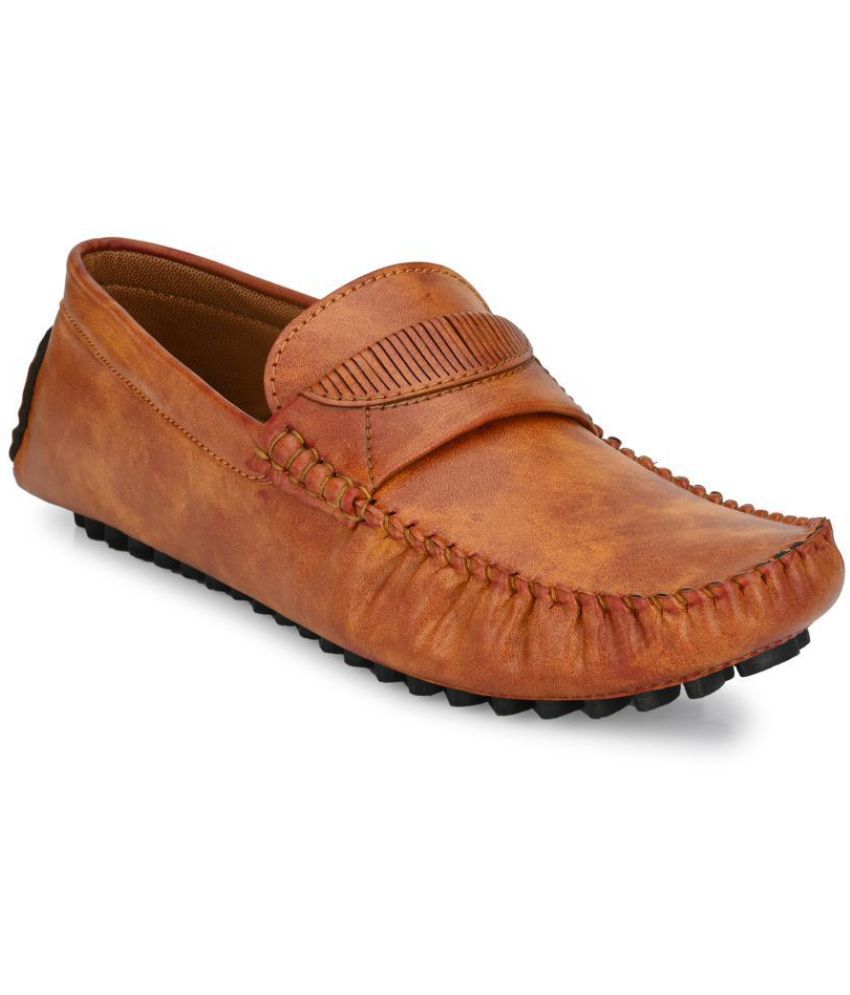     			Prolific Artificial Leather Tan Formal Loafers